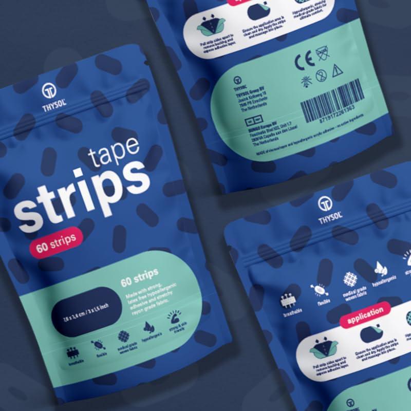 CureTape Strong Hold Tape Strips | Hypoallergenic Breathable Tape | Comfortable Micropore Tape Strips | 60pcs Bulk Pack