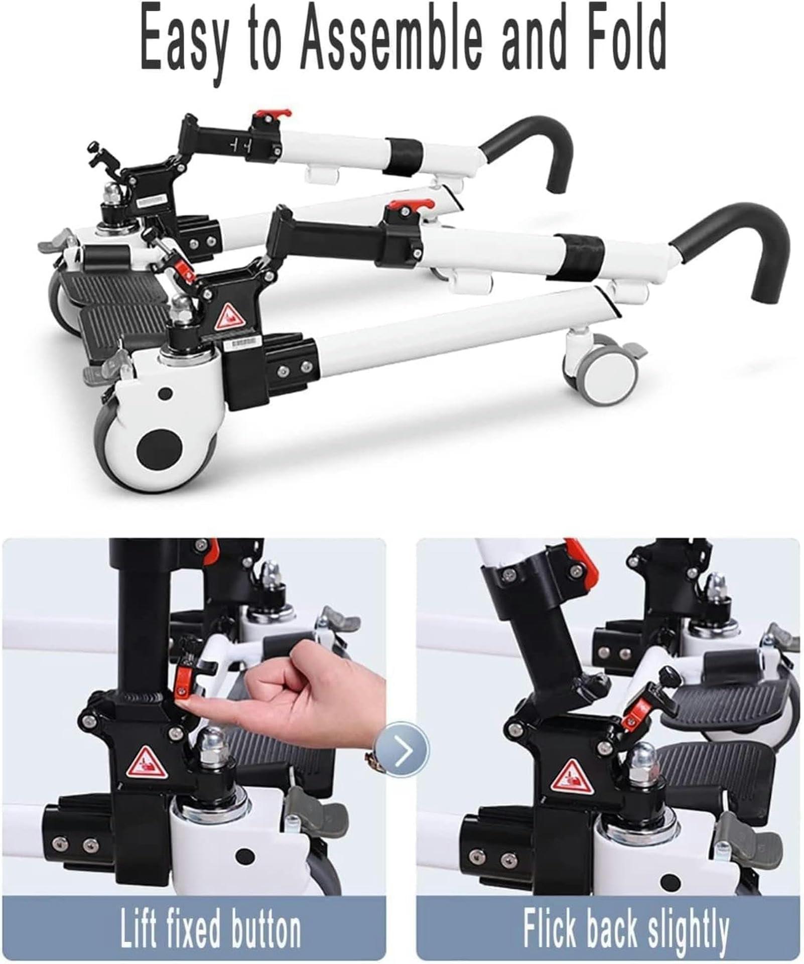 CNAOHGHN Lift for Home, Bedside Commodes Self-Service Lift Transfer Aid W/180 Split Seat, Transport Wheelchair Moving Machine for Seniors Disabled