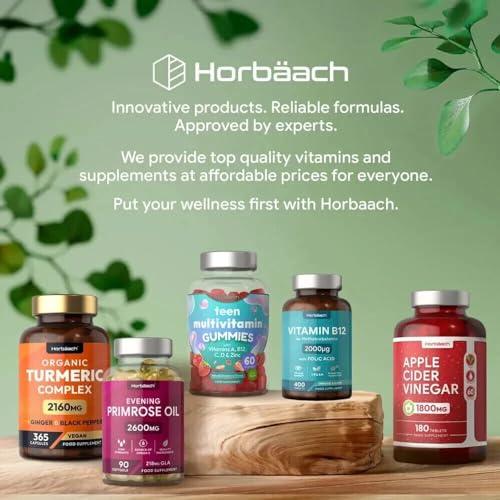 Horbach Black Garlic Tablets 15000mg | 180 Count | High Strength Odourless Concentrated Garlic Extract | Aged Black Garlic Vegan Supplement | by Horbaach