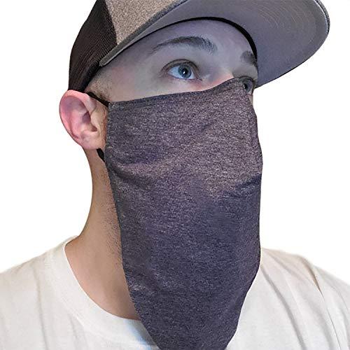 KT Valley Company Beard Face Mask for Men with a Beard, Bearded Men Face Mask, Reusable and Comfortable Beard Mask (Gray)