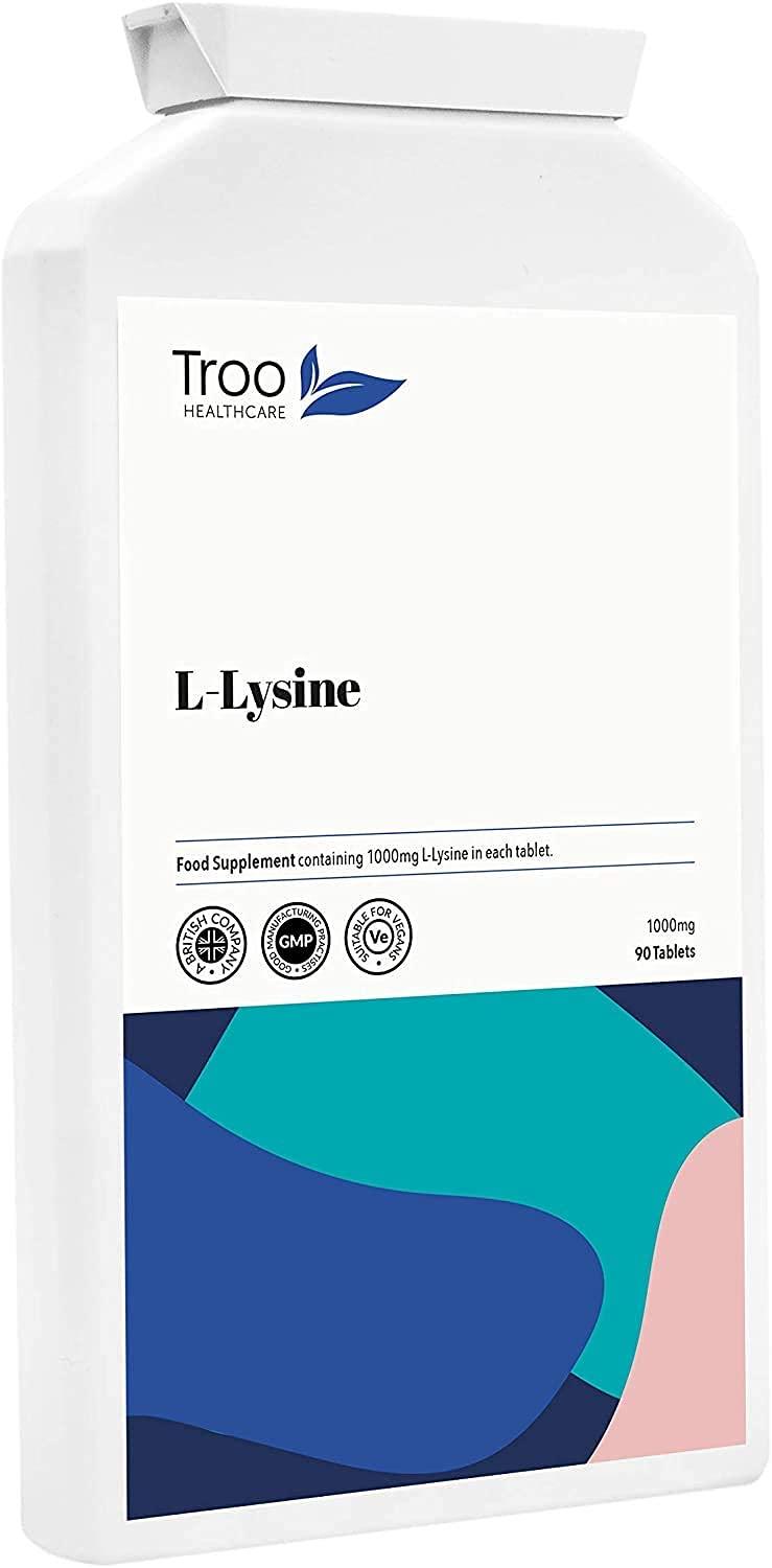 Troo Health Care Troo Health L-Lysine Supplement (1000mg) - 90 Tablets - UK Manufactured to GMP Standards