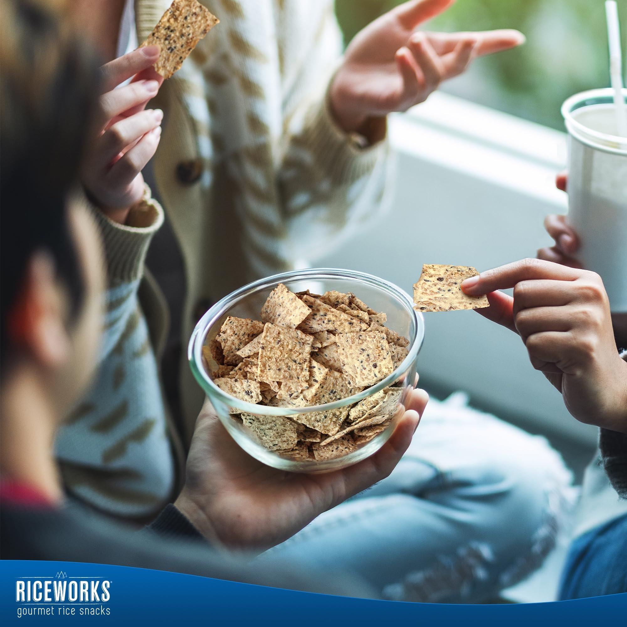 Broadway candy Riceworks Gourmet Rice Snacks Variety Pack - Sea Salt, Sweet Chili, & Wild Sea Salt with Flax, Gluten-Free, Crunchy Snack