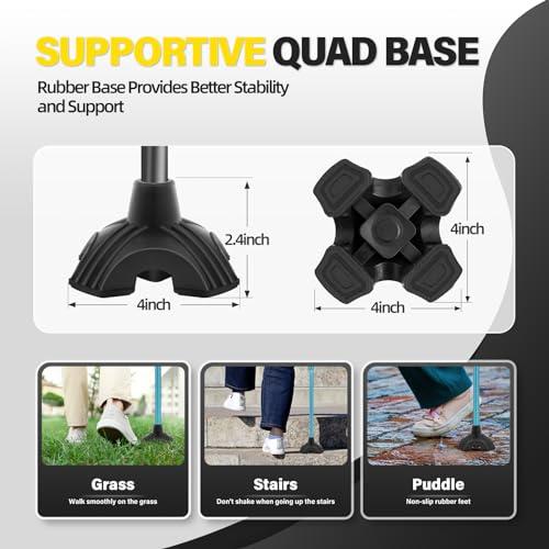 BeneCane BeneCane Walking Cane Adjustable Cane with Offset Soft Cushioned Handle for Men & Women Lightweight Comfortable Extra Stability Base Mobility Aid for Men Women and Seniors