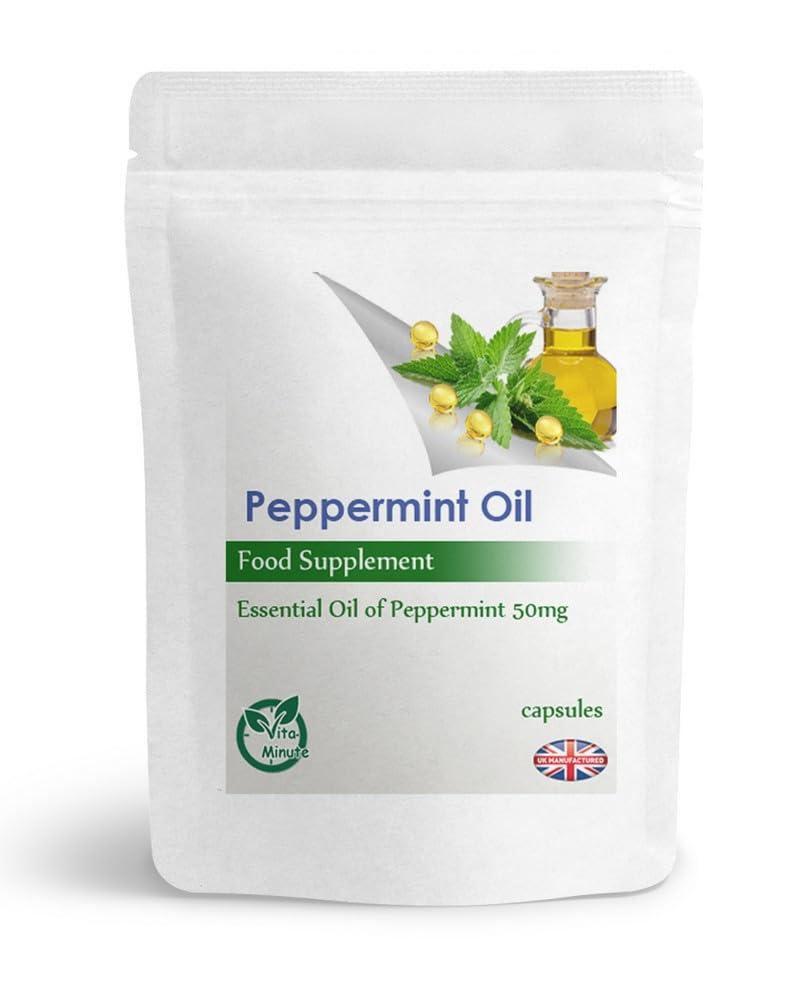 VitaMinute Peppermint Oil 50mg Capsules | Stomach, Bowel and Digestion Support, Gastric Aid (Pack of 120)