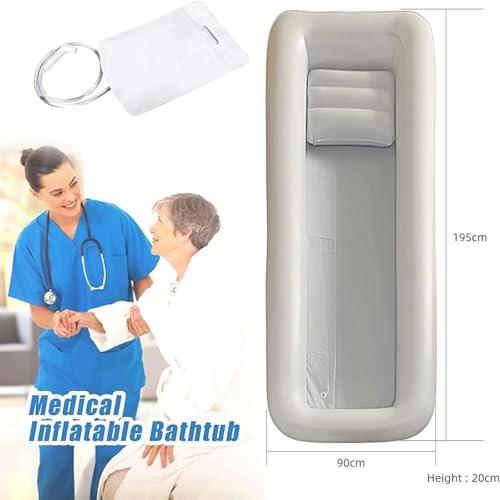 WQZzjm WQZzjm Inflatable Bathtub Kit, Portable Inflatable PVC Body Wash Basin, Bedside Bathing Aid for Disabled, Elderly
