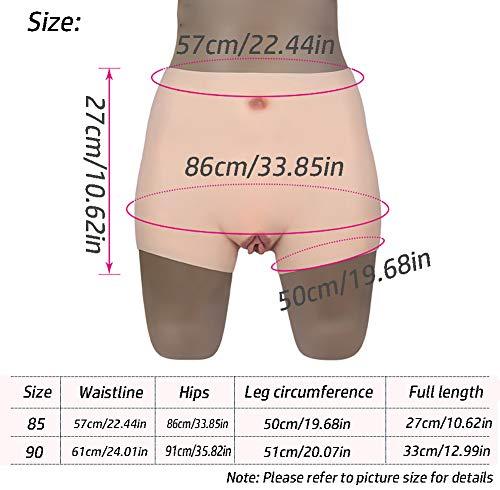 Tex-Eorey Tex-Eorey Silicone Transgender Panty - Realistic Underwear Hip Up Crossdresser for Crossdressing Drag Queen Cosplay Shemale Transgender,Flesh,85