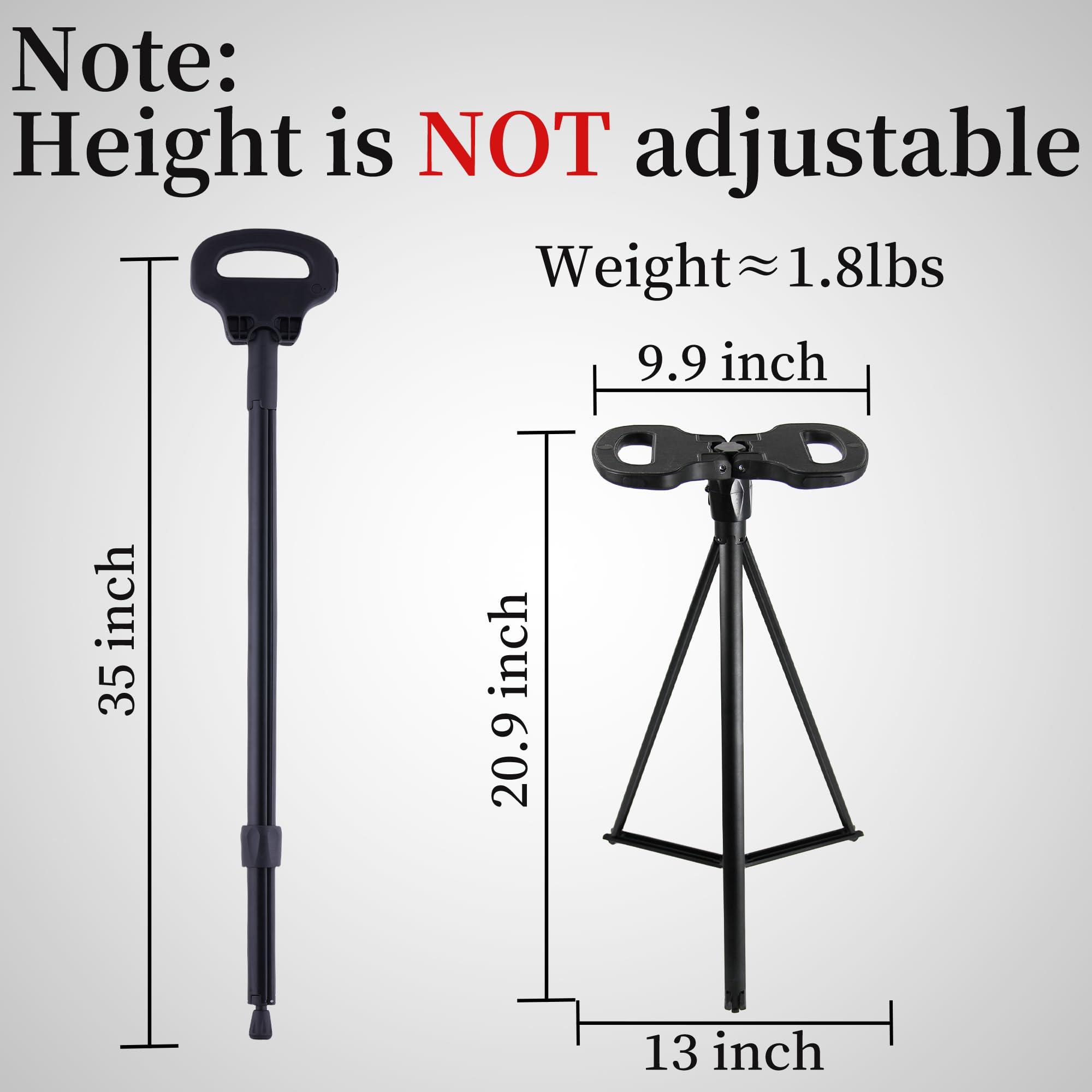 ALEVMOOM ALEVMOOM Walking Cane with Seat,Portable Folding Cane,Crutches Stool for Adults,Lightweight Retractable Stool for Elderly,Max Load 440lb,Outdoor Travel Rest Stool with a Carry Bag (Black)