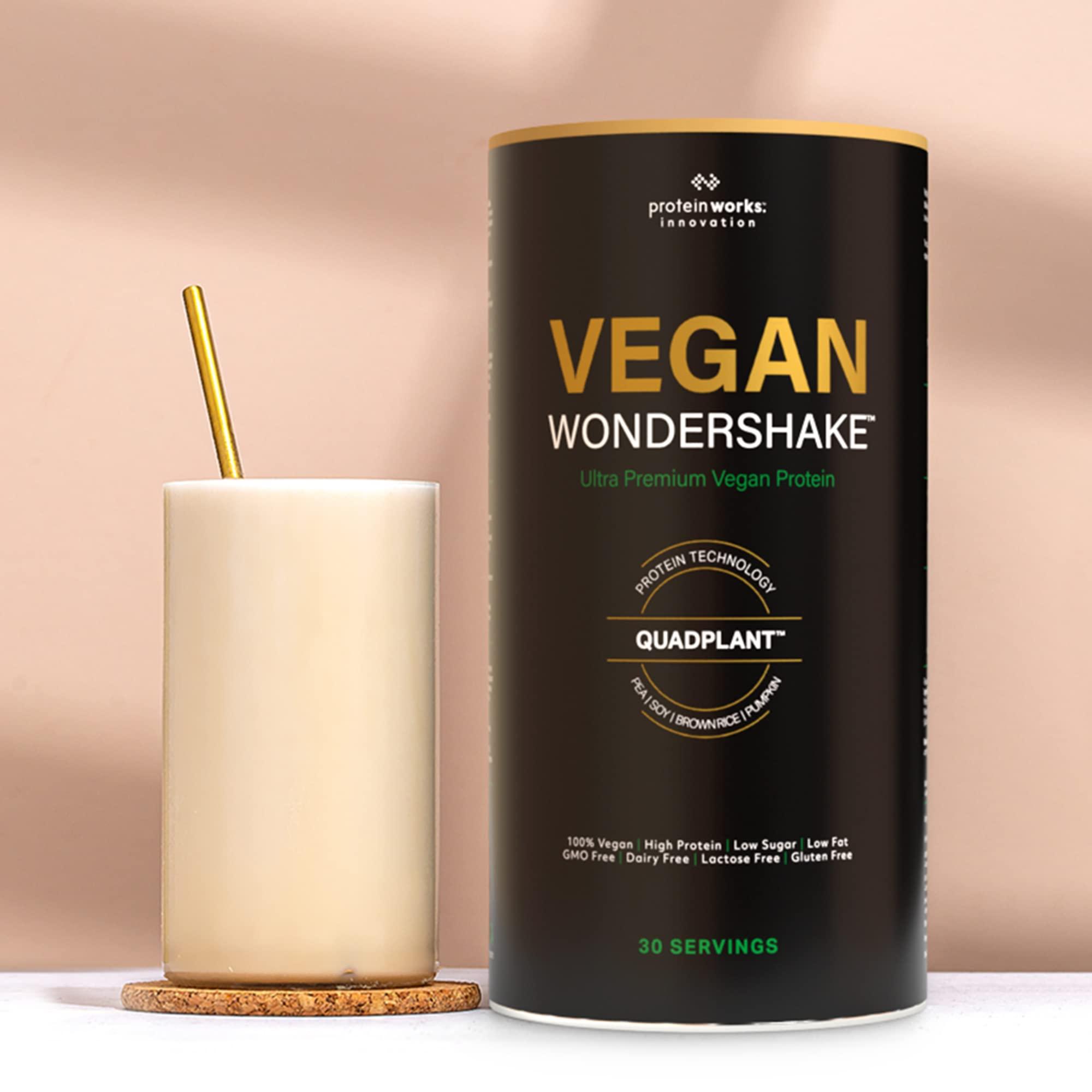 Protein Works Protein Works - Vegan Wondershake, Vegan Protein Shake, High-Protein Plant-Based Nutrition, 30 Servings, Double Chocolate, 750g