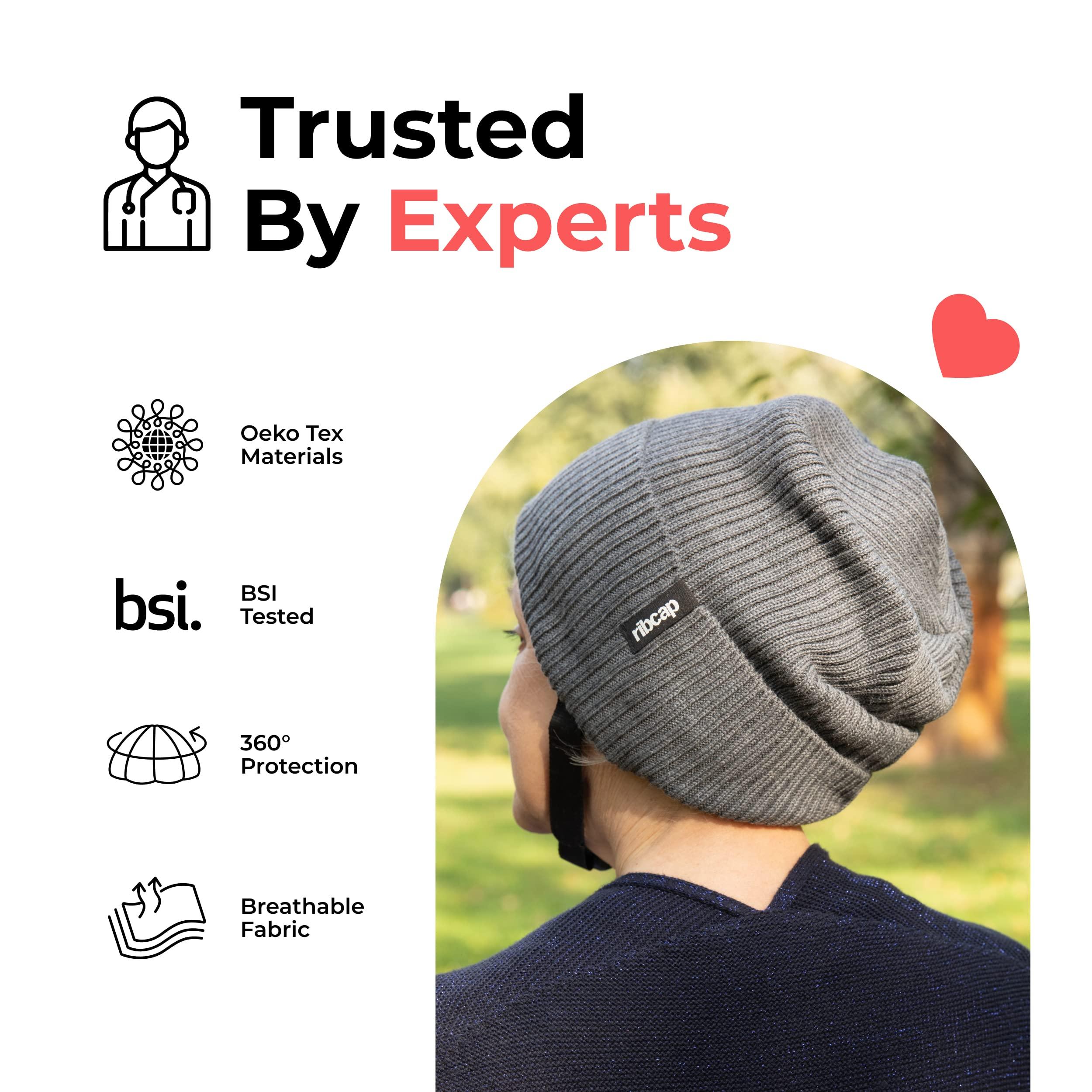 Ribcap Ribcap Lenny Medical Grade Protective Helmet | Grey | Large (Head Circumference 59-61 cm) | Soft Helmet for Epilepsy | Protective Helmet for Seizures | Fashionable and No Stigma