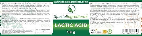 SPECIAL INGREDIENTS Special Ingredients Lactic Acid Powder 100g - Vegan Friendly Ideal for Vegan Cheese and Butter, Non-GMO - Recyclable Container