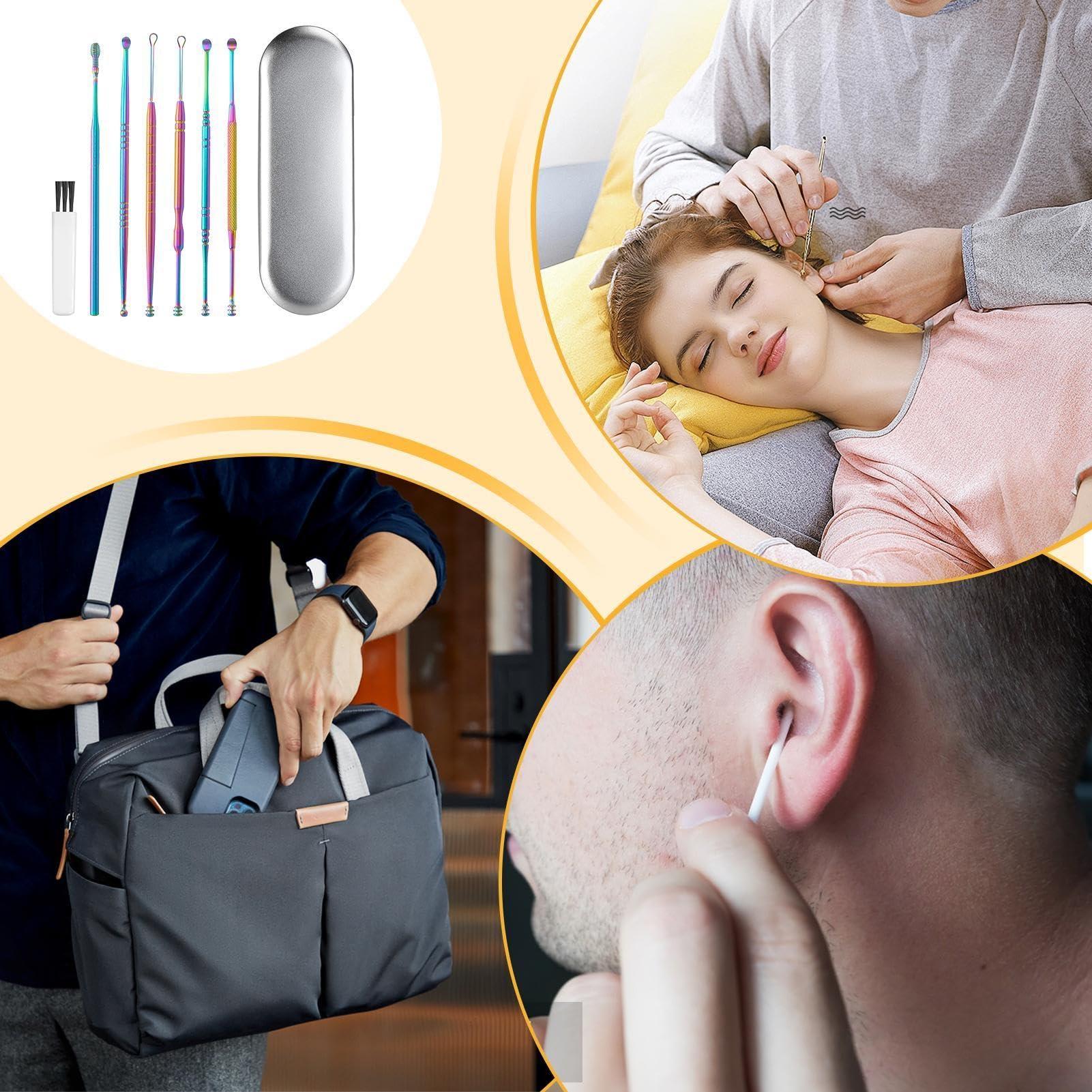 FreshCart Basics Ear Wax Removal Kit, set Ear Cleaning Kit - Ear Cleansing Tool Set, Ear Curette Ear Wax Remover Tool With Cleaning Brush And Storage Box