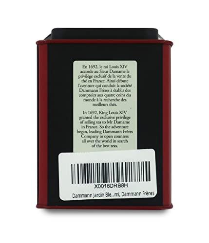 Pasticceria Passerini dal 1919 Pasticceria Passerini dal 1919 Jardin Bleu, Rhubarb and Strawberry-Flavoured Black Tea, 100g / 3.52oz Loose Leaf Tea in Tin, Dammann Frères