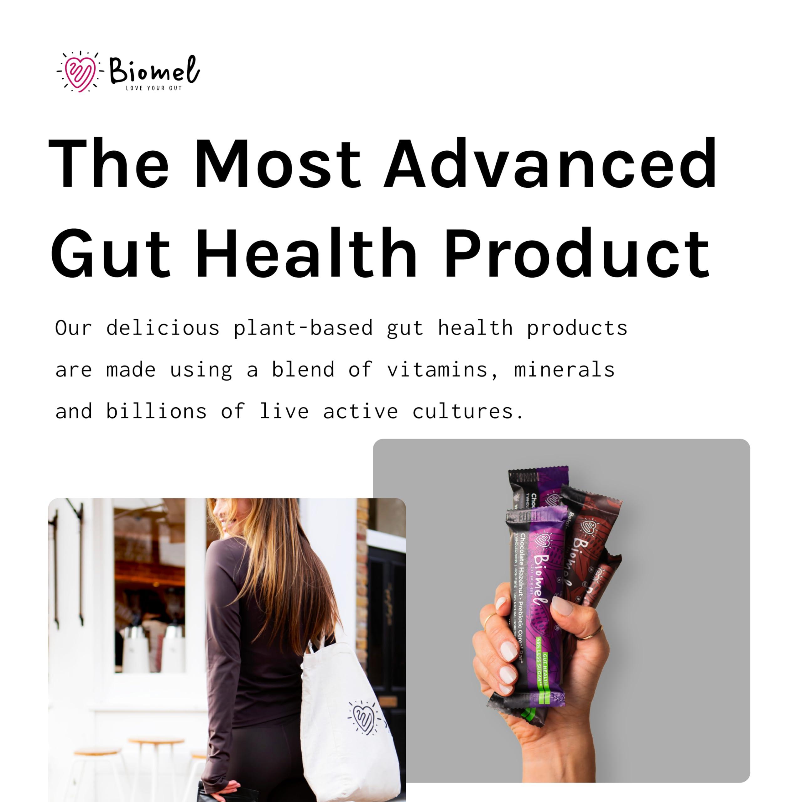 Biomel Biomel Prebiotic Cereal Bars | Gut Health | High Fibre | 45% Less Sugar | 12 Bars (Chocolate Hazelnut)