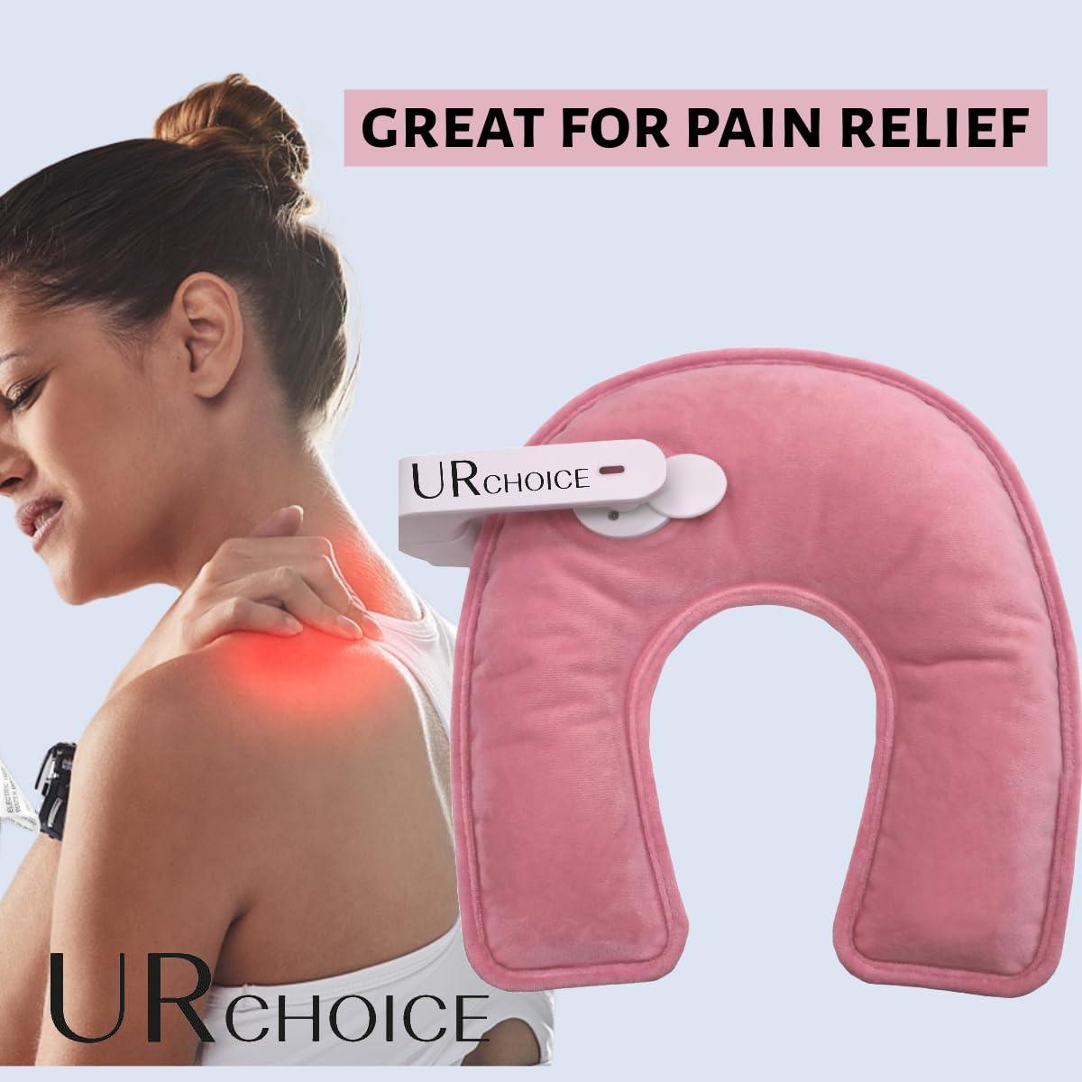 UR CHOICE UR CHOICE Rechargeable Electric Hot Water Bottle | U-Shape Neck Heat Pad | Soft & Fast Heating Hand Warmer | Ideal for Pain Relief & Massage | Cozy Pink