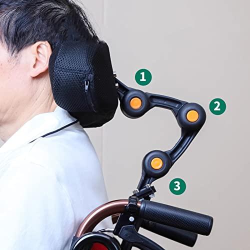 Joyfitness Joyfitness Wheelchair Headrest Head Neck Support Adjustable Wheelchair Headrest Cushion Curved Headrest Pad for Wheelchair,Adjustable Heightening Cushion for Elderly, Disabled