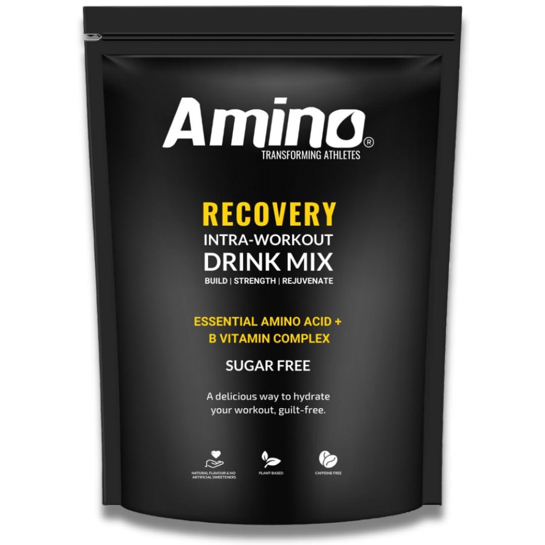 Amino Amino Recovery - EAA & BCAA Intra Workout Powder - Amino Acid Recovery Drink - 5000mg EAA Amino Acids & BCAA Powder - Protect Muscle & Aid Recovery - Sugar Free & Vegan (Red Berry, 66 Servings)