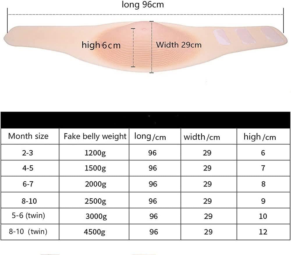 XRSMOU XRSMOU Silicone Fake Pregnant Belly, Soft and Realistic, Fake Belly, Fake Pregnant Woman, Fake Baby Belly,for Actor Performances, Movie Props (3months)