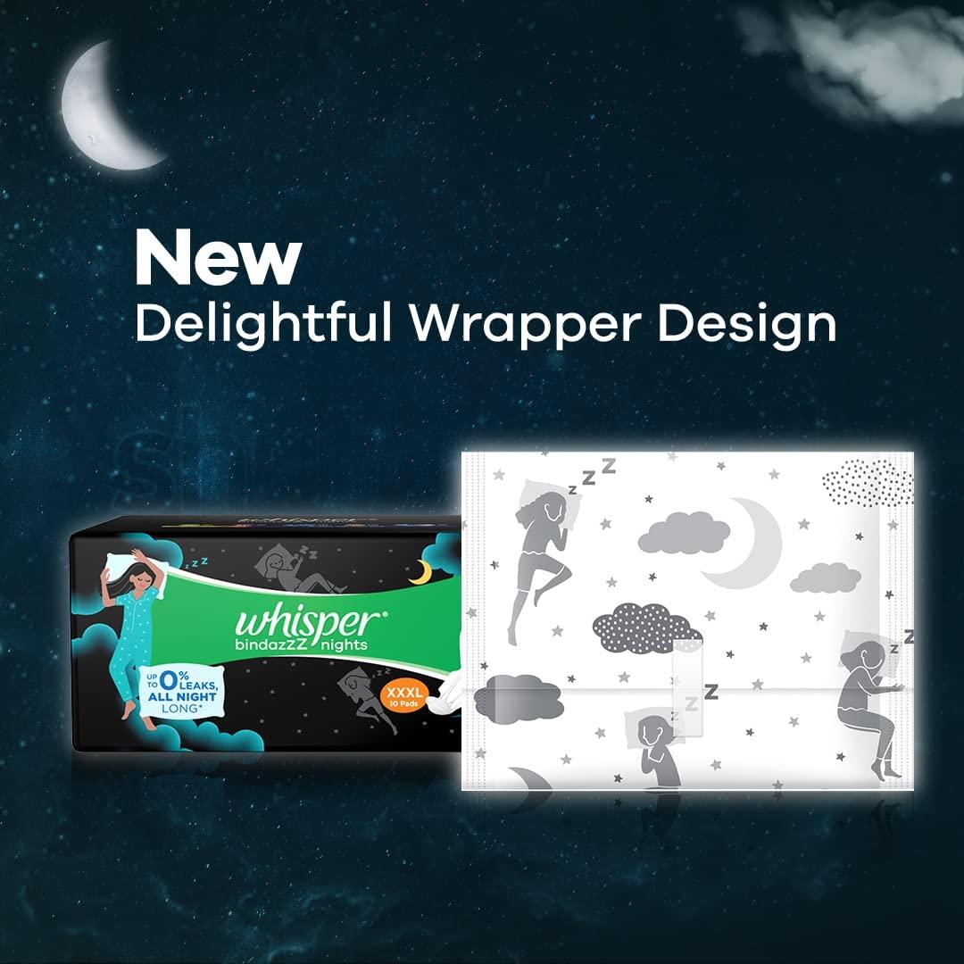 Whisper Whisper Ultra Night Sanitary Pads for Women, XXXL 20 Napkins