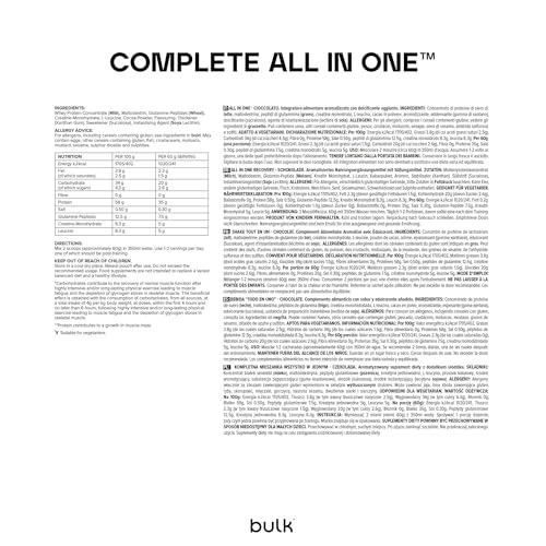 Bulk Bulk All in One Recovery, Protein Shake, Chocolate, 1 kg