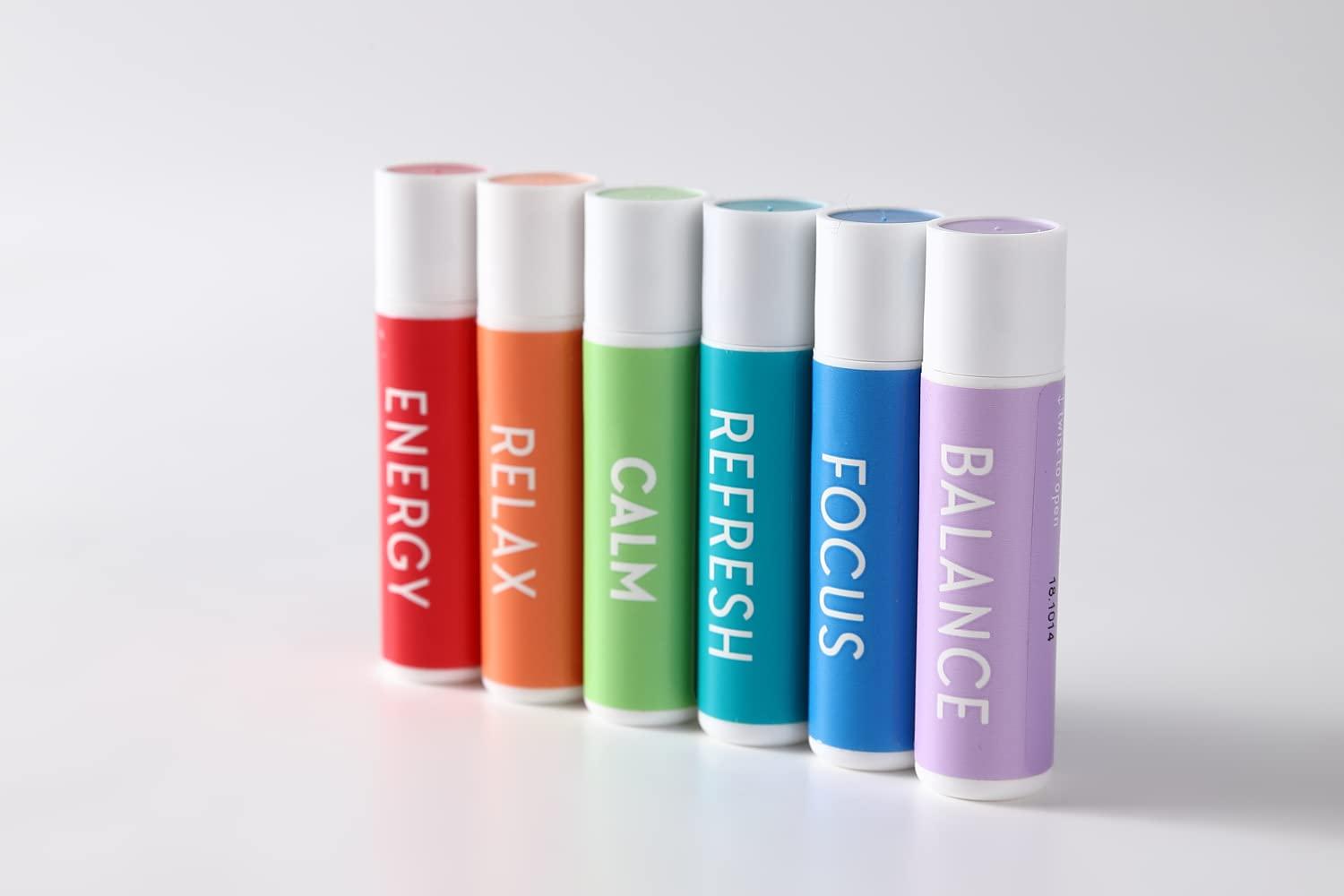 AromaStick Aromatherapy Nasal Inhaler [Made in Swiss] Organic Essential Oils Set Diffuser for Sleep, Stress, Anxiety and Others [ Portable Aromatherapy Stick] (Calm)