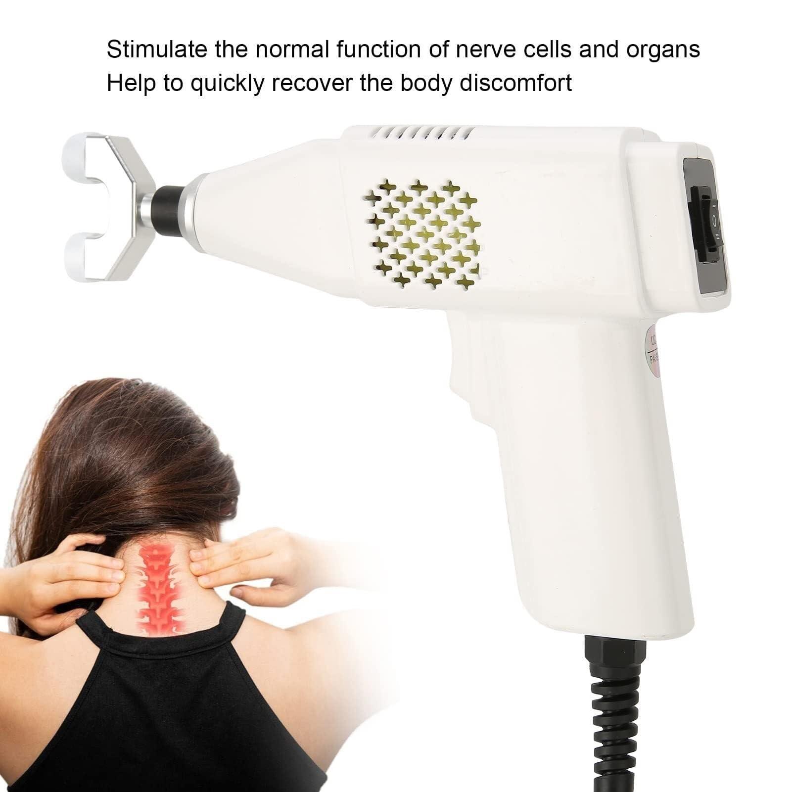 MAHWER Chiropractic Adjusting Tool Instrument Electric Impulse Gun Actuator Massager Professional Massage Equipment Magnetic Therapy Massage Gun (Color : White)