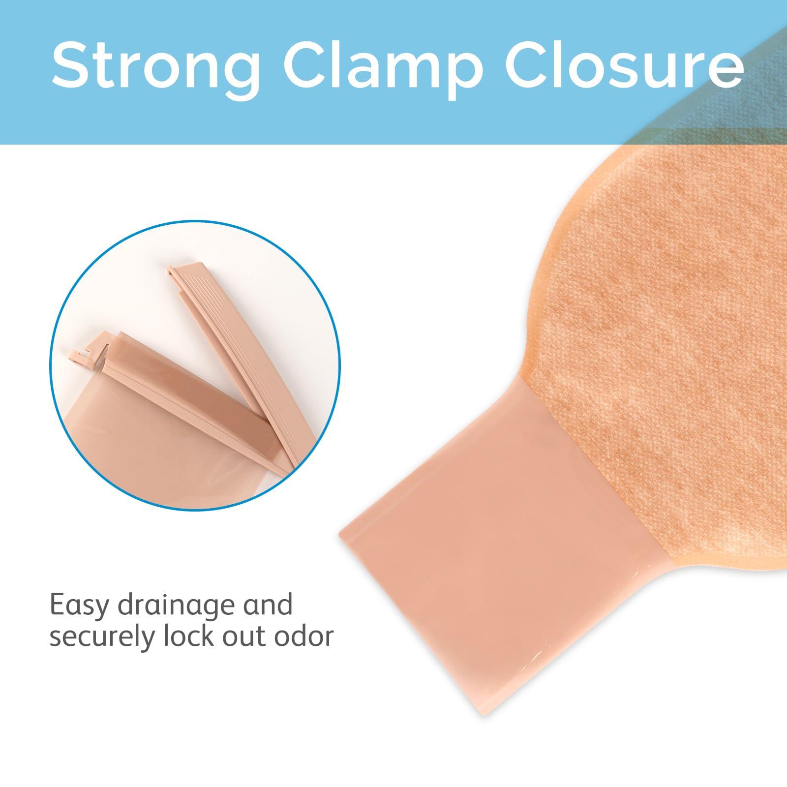 Heagimed Heagimed 20pcs Colostomy Bags , 60mm Anti-leak Drainable Stoma Bags with 8 Clamps, One-piece Ostomy Supplies for Ileostomy Stoma Care, Cut-to-Fit (15-60mm)