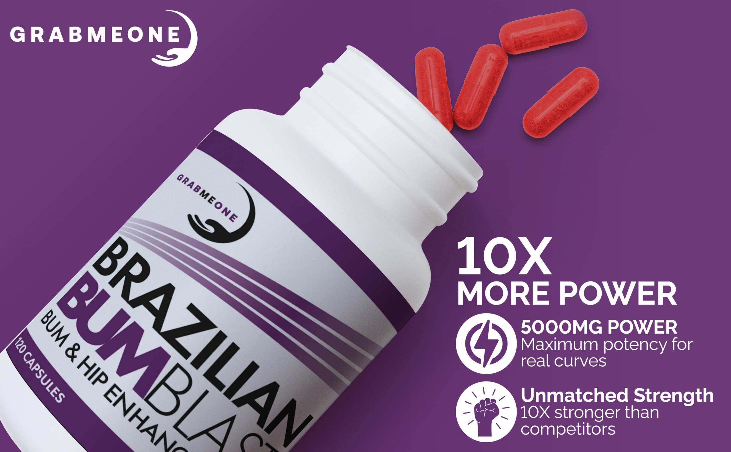 GRABMEONE Bum & Hip Enlargement Supplement - Natural Enhancer Supports Bigger, Toned, and Firm Bum - Bum & Hip Enhancement (60 Capsules)