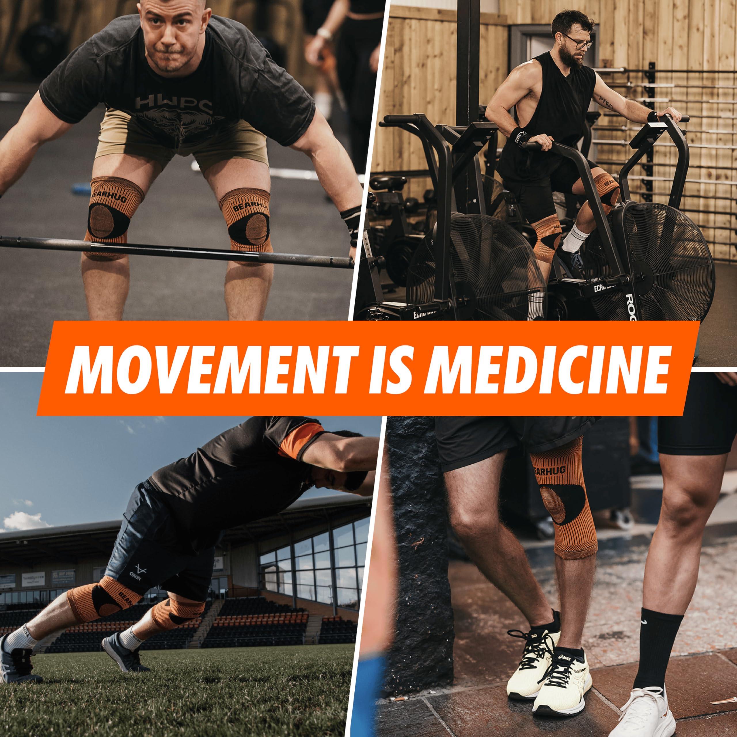 Bearhug Bearhug Bamboo Knee Support For Women and Men - Compression Sleeve Knee Brace for Running Walking Weight Lifting and Sports with Anti Slip Silicone - Aids Arthritis Pain Relief and Rehabilitation, XXL