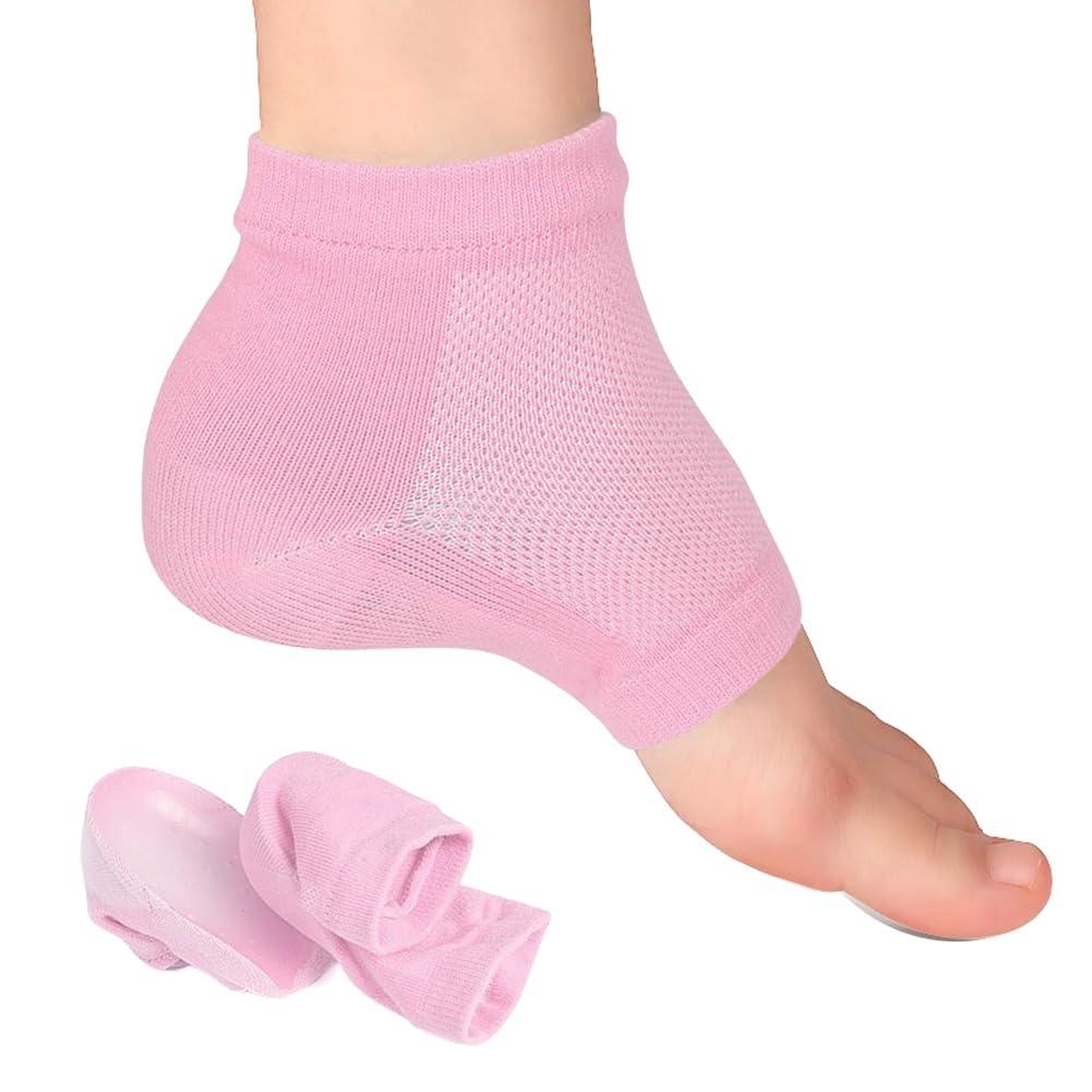 Sunmeit Sunmeit 1 Pair Invisible Cave Socks Gel Heel Protection Orthopaedic Valve Support Insoles Insole Unisex Pink