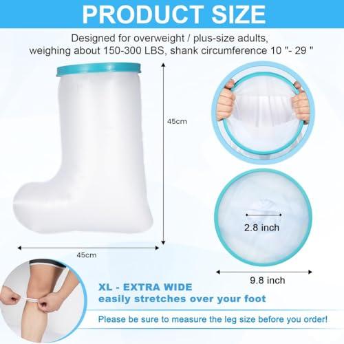 ZOMTTAR ZOMTTAR 1 Piece Waterproof Leg Cast Cover for Shower Adult Reusable Shower Boot Cover Watertight Foot Protector for Leg Foot Ankle