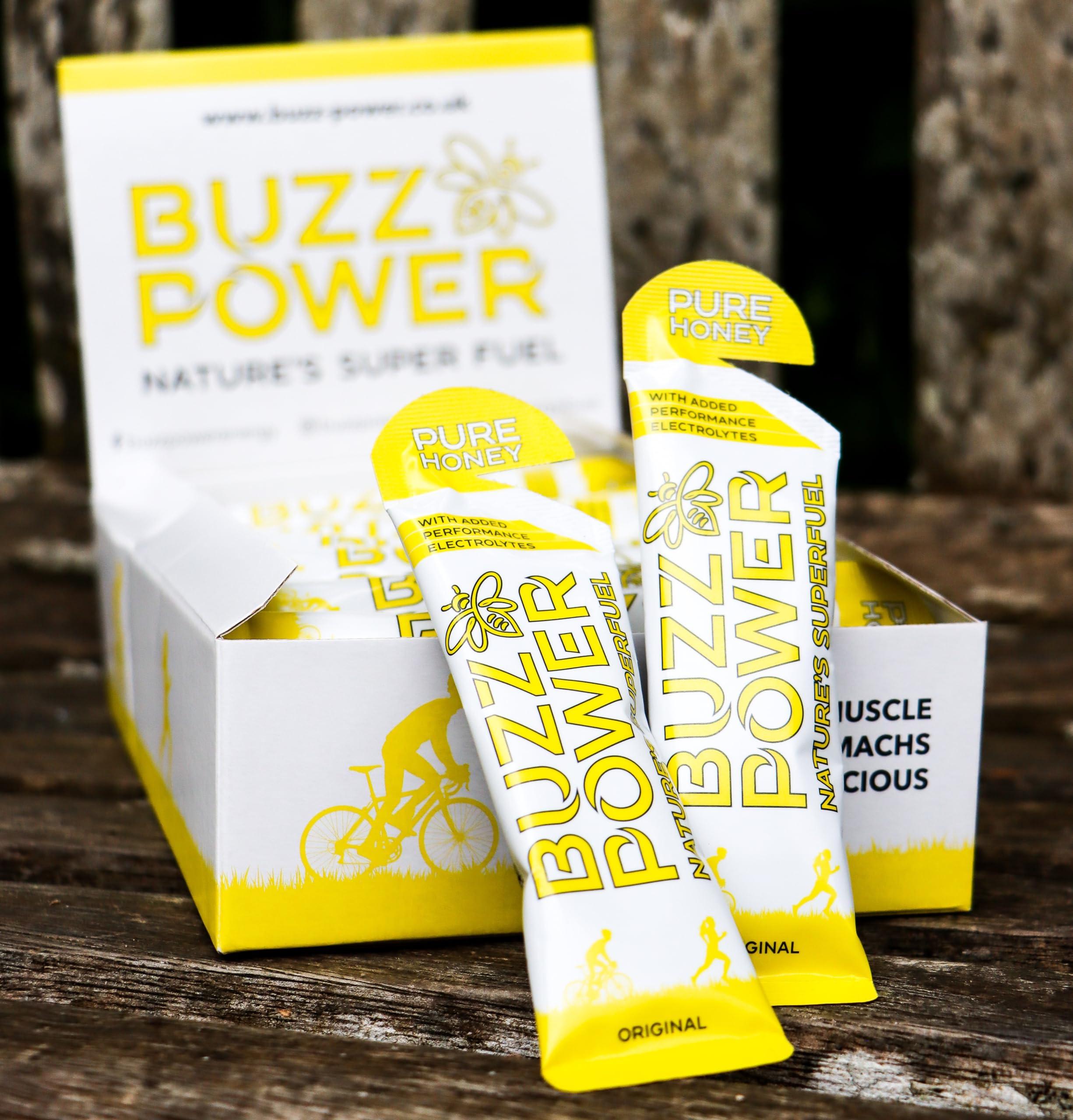 Buzz Power Buzz Power Natural Energy Gels | 25 g Glucose & Fructose Carbohydrate from Pure Organic Honey with Sports Electrolytes | Best for Exercise, Performance Endurance Sports & Outdoor Activities (20)