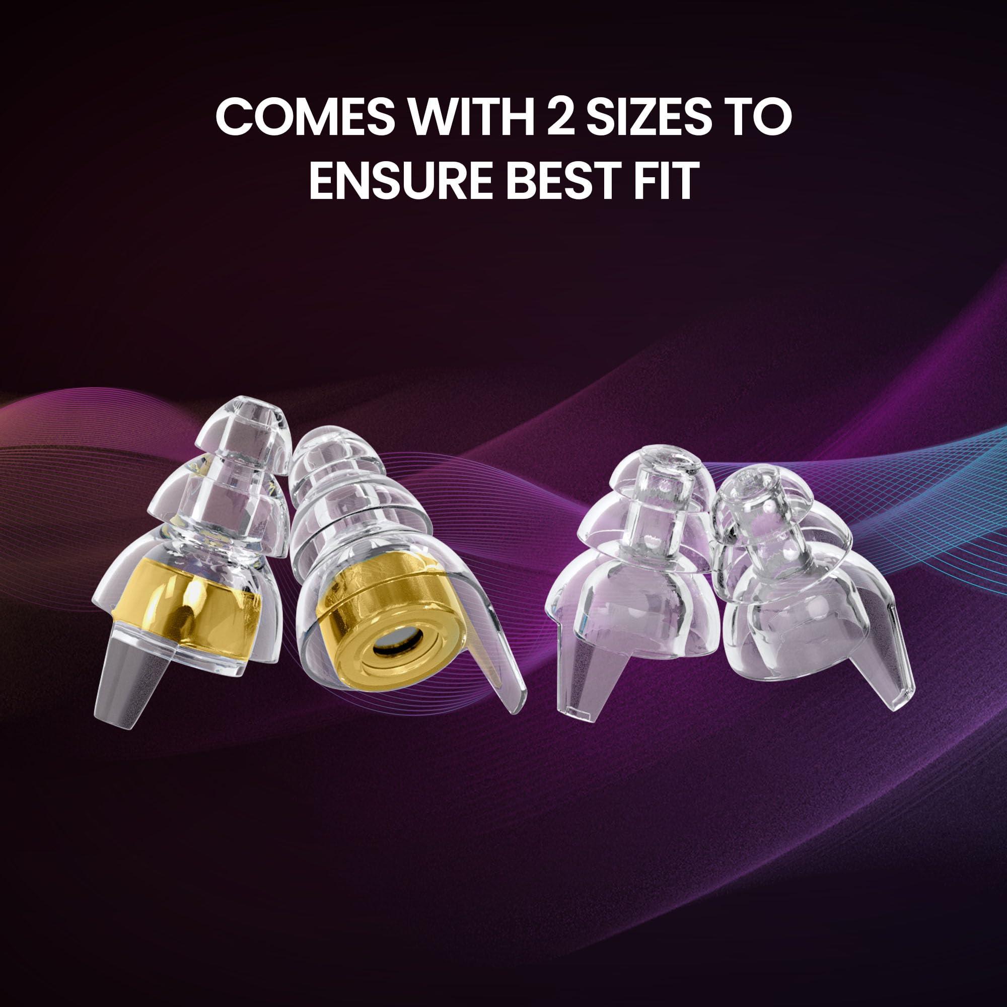 Eargasm Eargasm High Fidelity Earplugs with Gold Filters - Reusable Noise Reduction Hearing Protection Ear-Plugs with Carrying Case for Bartenders, Concerts, Festivals, Raves, Musicians, Live Music, Sports