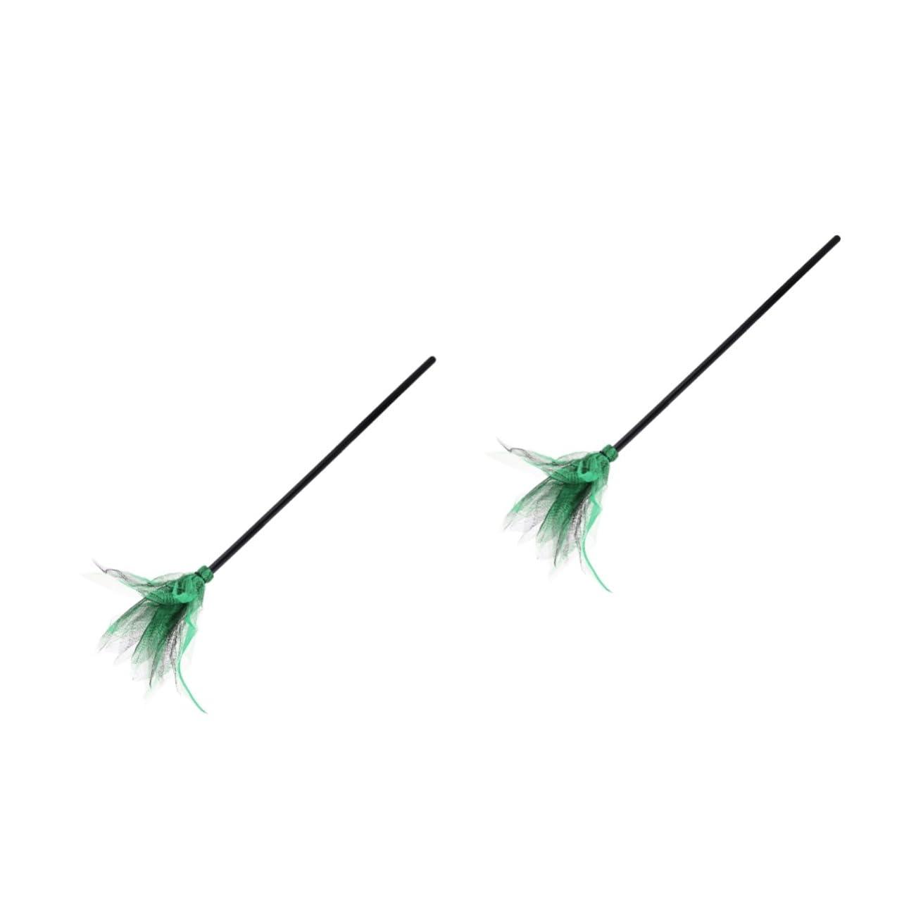 Beavorty Beavorty 2pcs Halloween Broom Halloween Party Props Kids Toys Mesh Broom Witch Broom Kids Witches Brooms Wicked Witch Costume Accessories Broom Stick Outfits Plastic Make up Child Supplies