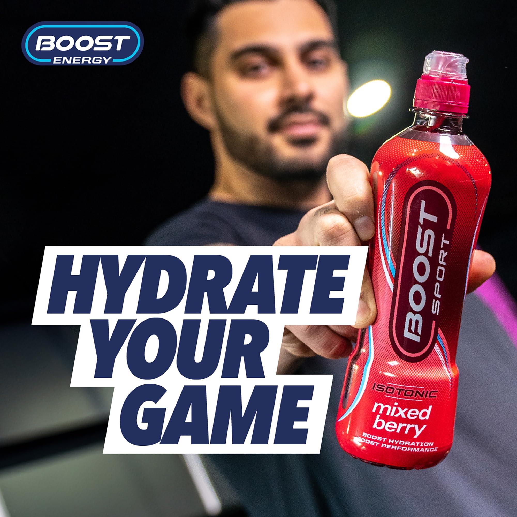 Boost Boost Sports Drinks Mixed Berry 12 Isotonic Drink with Vitamin B12 and B6 Electrolyte Drink Maximum Hydration Drinks Low Calorie Vegan Adult Soft Drinks Multipacks 12x500ml