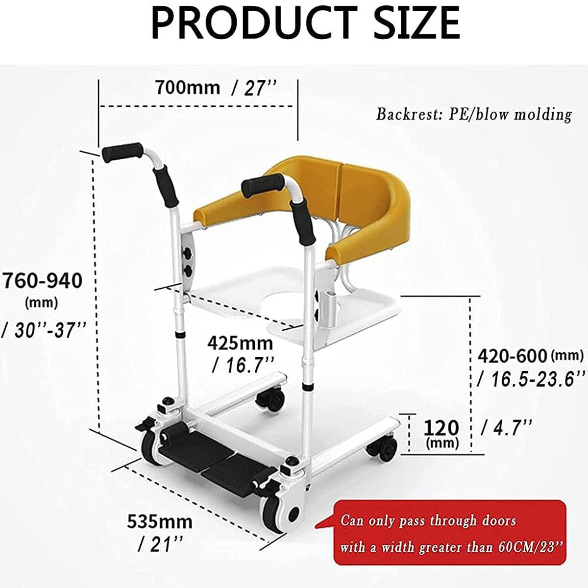 Taifuan Patient Lift and Transfer Chair, Bathroom Wheelchairs,Patient Transfer Chair,Seated Patient Lift,360 Degree Universal Wheel,Home Shifter for Nursing Paralyzed Elderly,Disabled People Manual Wheelchair