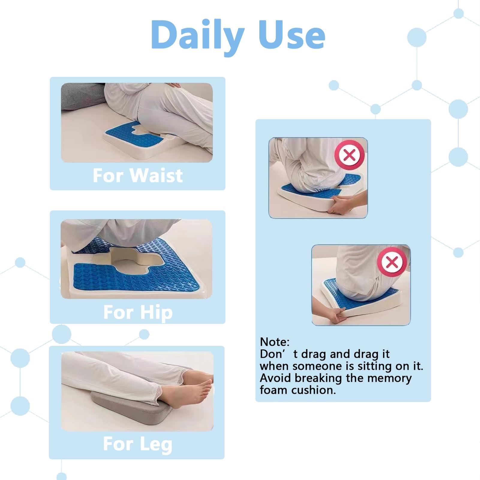 Pumwoy Pumwoy Anti Bedsore Cushion, Bed Sore Cushions for Butt, Hemorrhoid Cushion, Gel Seat Cushion Coccyx Cushion for Bedridden Patient, Tailbone Pain Relief Cushions