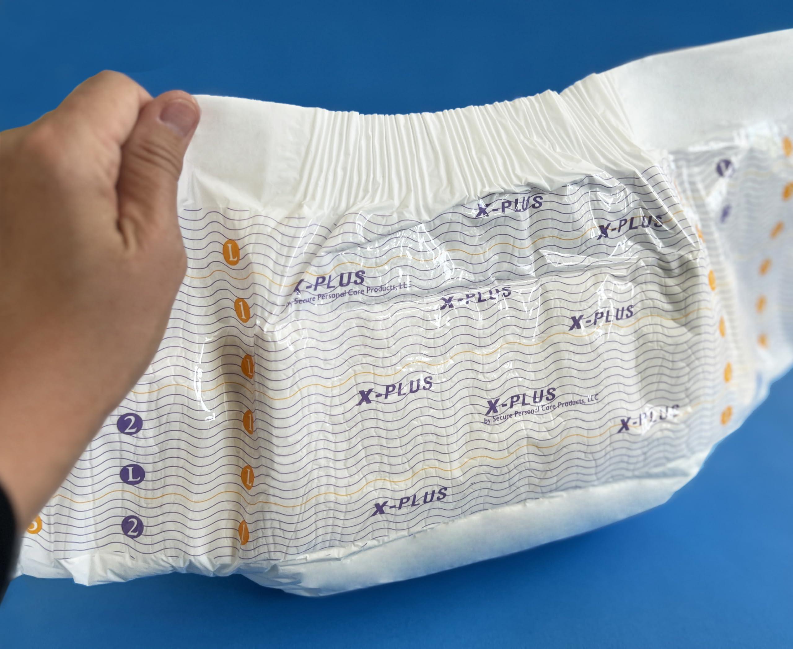 TOTAL DRY TotalDry Ultimate X-Plus - Fitted Incontinence Briefs Adult Diapers Plastic Backed Ultra Absorbent Overnight Bladder Control for Women & Men - FSA HSA Approved - Medium