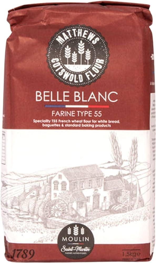 Generic Matthews Cotswold Belle Blanc French T55 Flour 5X1.5Kg | 100% French wheat for an authentic product | Premium Flour