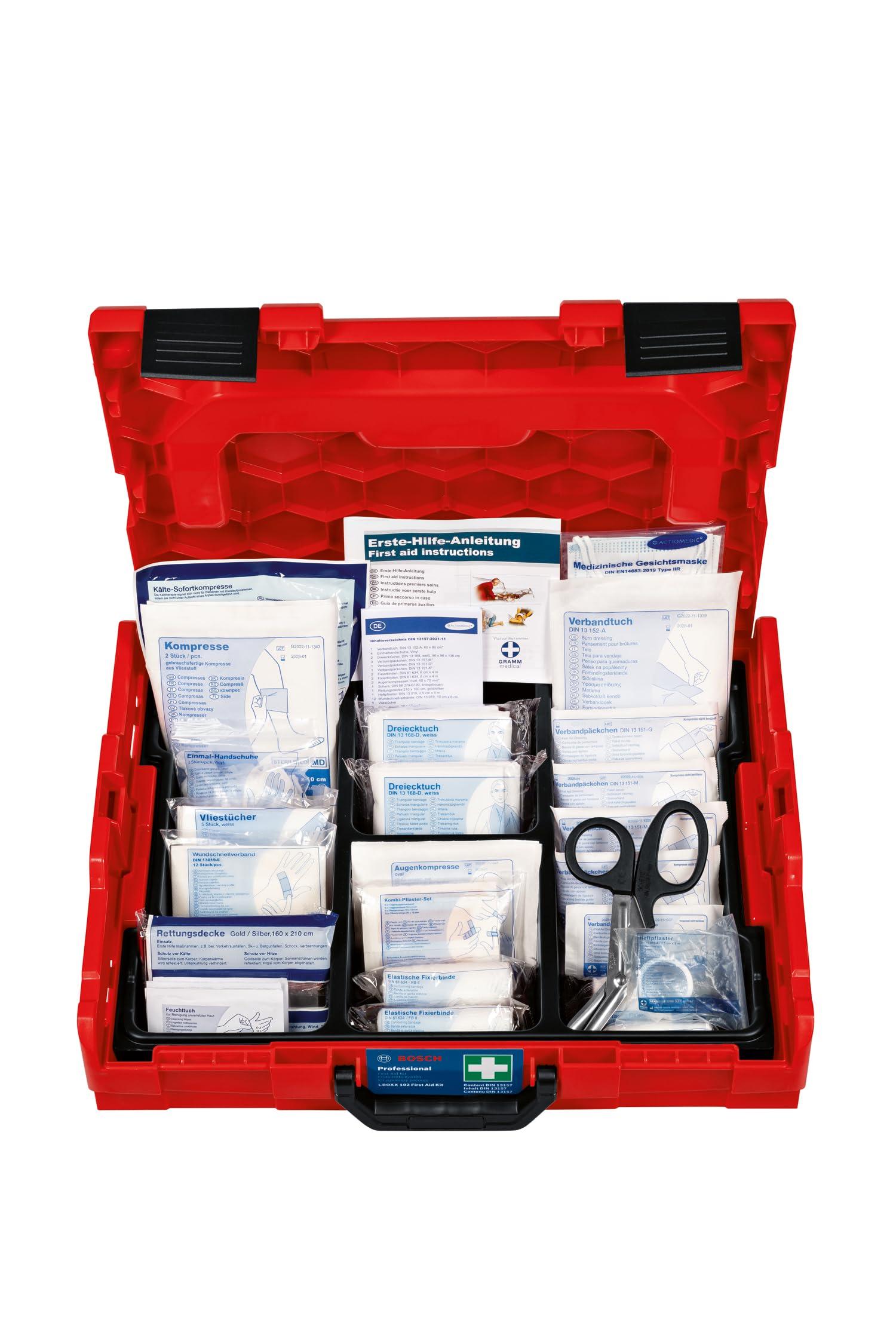 Bosch Professional Bosch Professional First Aid Kit in L-BOXX 102 (incl. First aid Dressing Materials Complaint with DIN 13157)