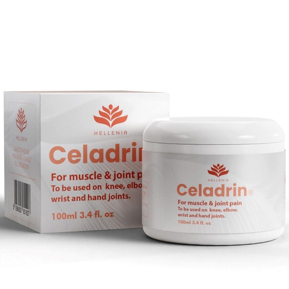 Hellenia Celadrin Cream for Muscle and Joint Pain 100ml | Joint Care Cream Using Patented Ingredient Celadrin | UK Manufactured for Hellenia Healthfoods