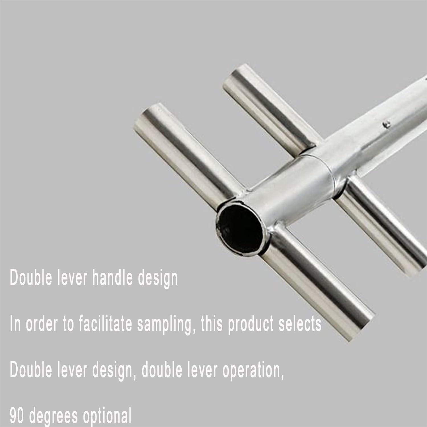 YYNLIN Grains Powder Sampler, Stainless Steel Sampling Powder, Rotation Handle Pointed Design, Sampling Probe 32mm (1m*3slots), for Taking The Grain Size of Rice and Corn.