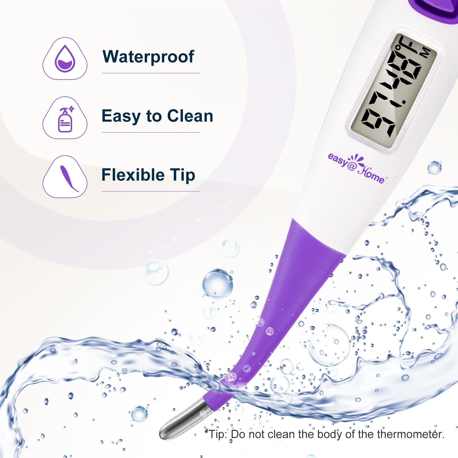 Easy@Home Ovulation Tracker Digital Basal Thermometer: Easy@Home BBT Thermometer for Fertility Prediction - Basal Body Thermometer for Accurate Temperature Monitoring with Premom App Purple DMT-3018