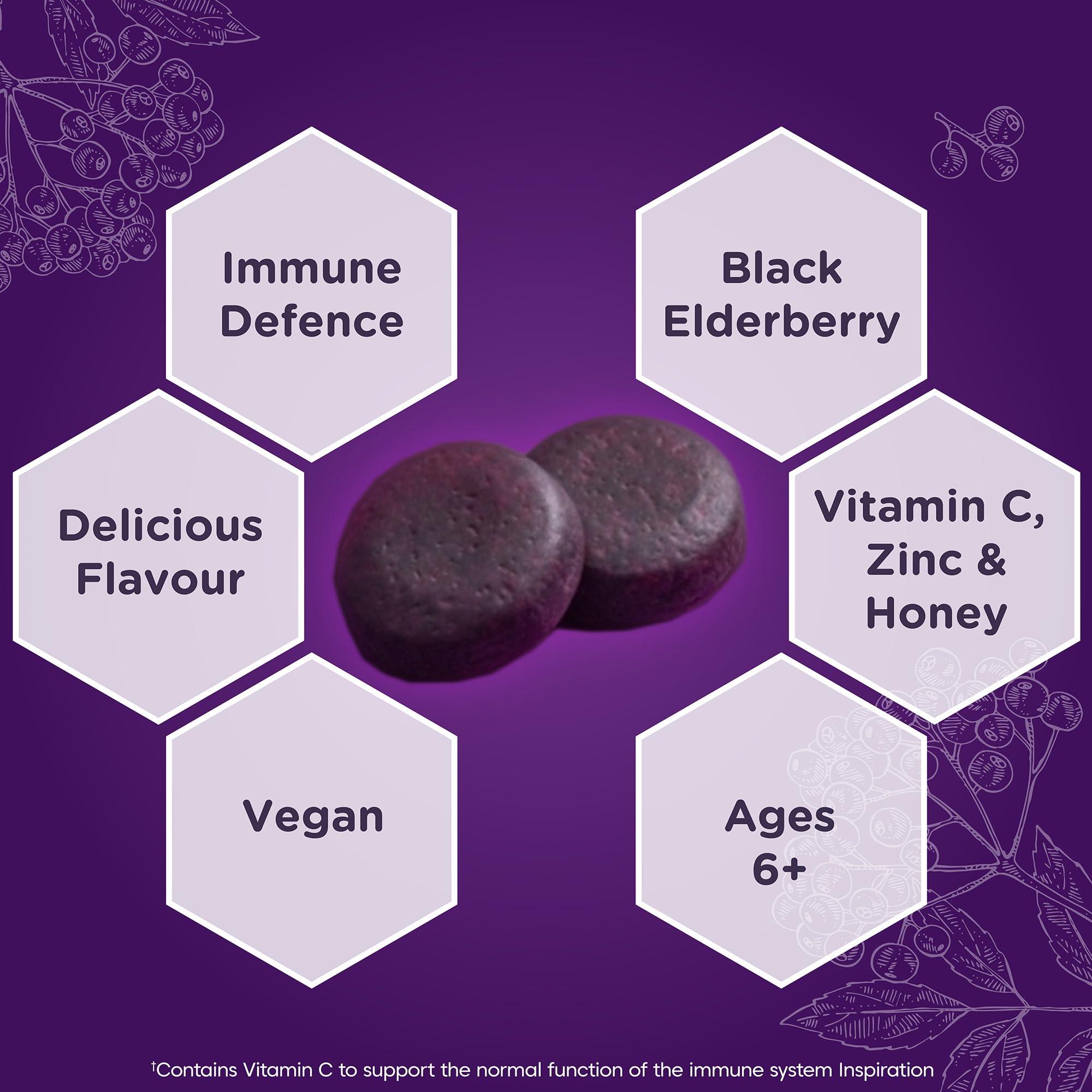 Sambucol Sambucol Natural Black Elderberry Immuno Forte Chewable Pastilles | Vitamin C | Zinc | Immune Support Supplement | 20 pastilles