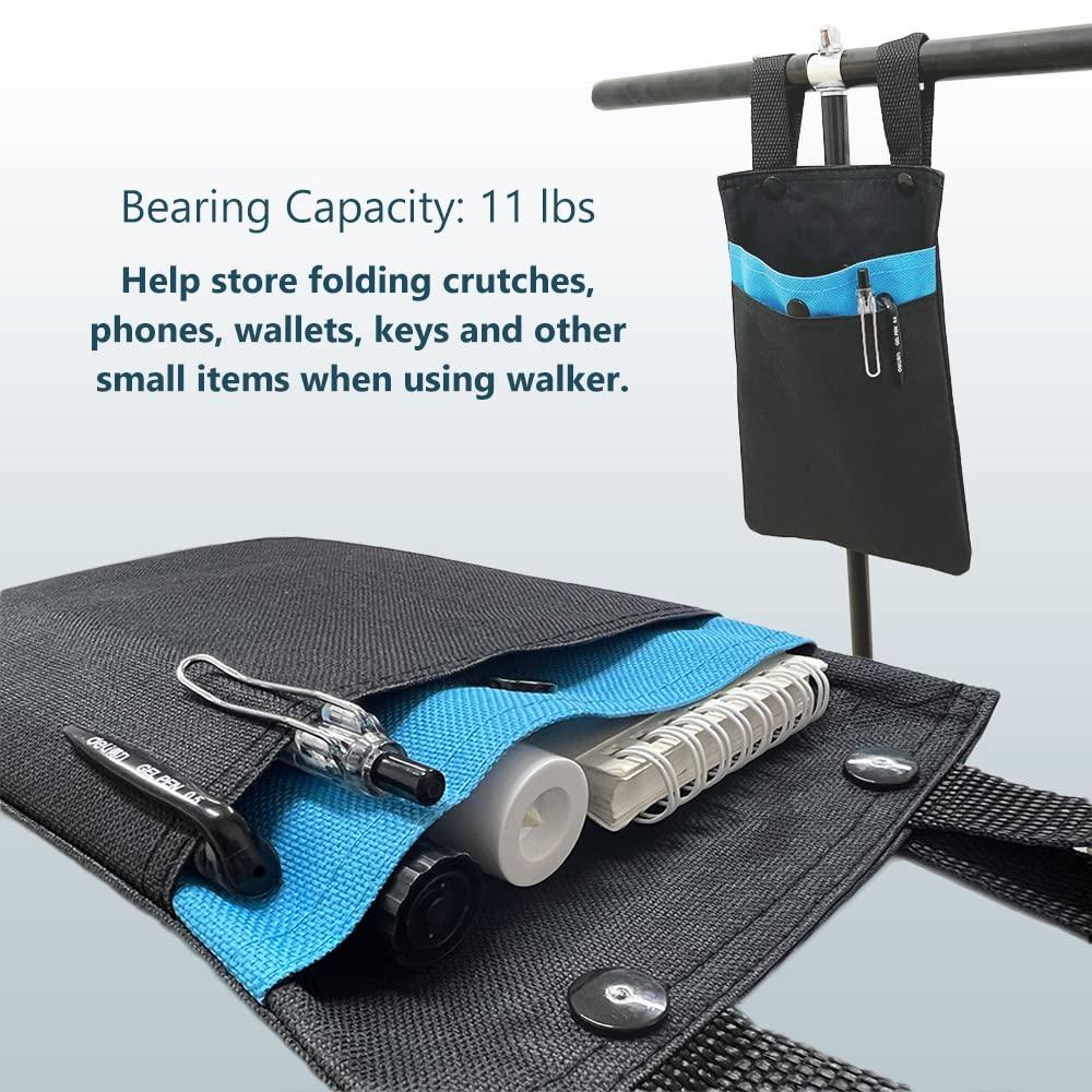 EDWERD Knee Walker Carrying Bag - Universal Foot Recovery Scooter Handlebar Pouch Storage Tote for Knee Scooter, Rollator, Wheelchair, Bike