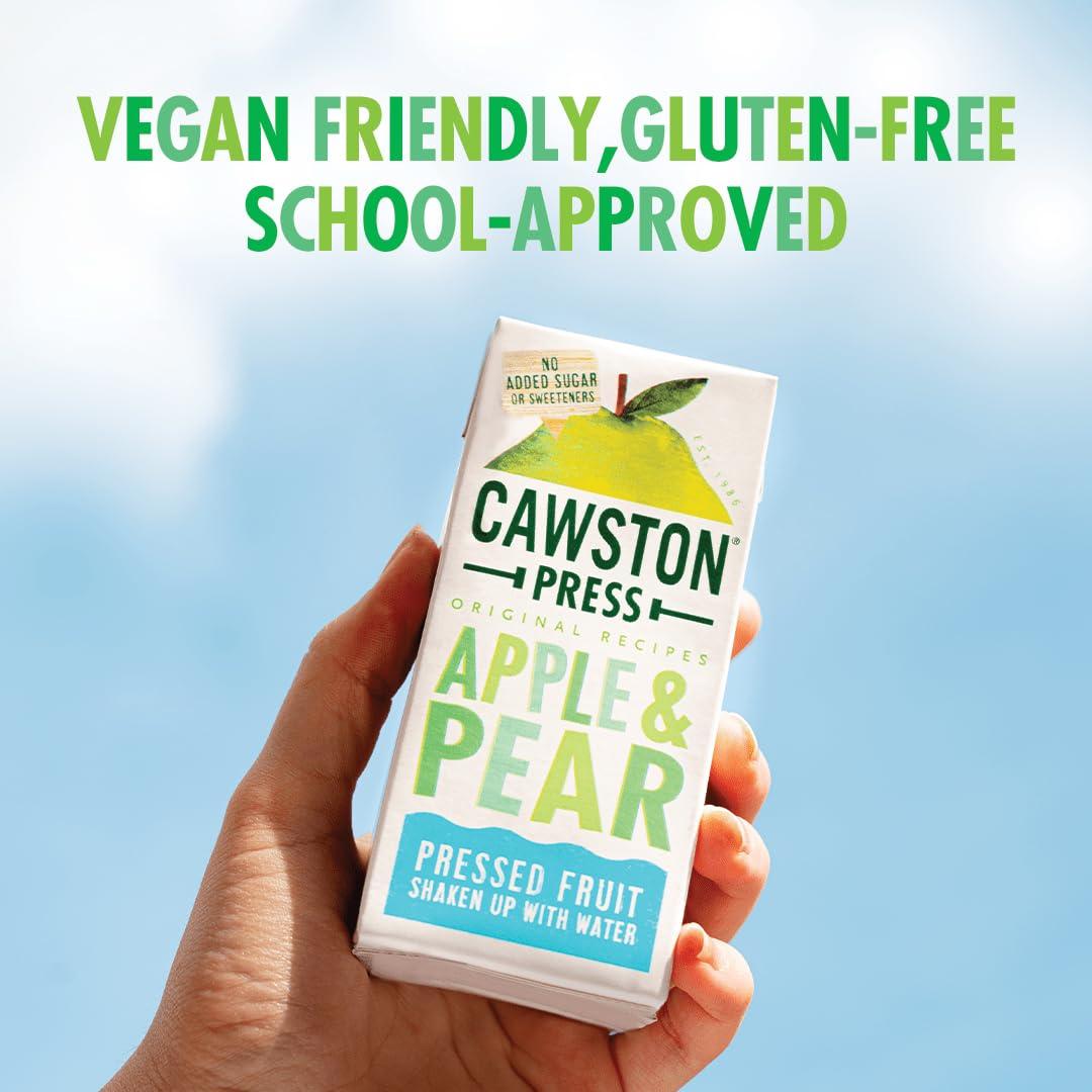 Cawston Press Cawston Press Fruit Water Kids Drink | Pressed Apple & Pear Flavoured Water | 200ml x 18 Pack Pear & Apple Juice Cartons | School Approved No Added Sugar Vegan | Ideal for Kids Lunchbox