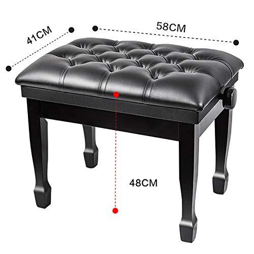 KIUYDHGD KIUYDHGD Leather Piano Bench Adjustable Height Deluxe Piano Stool Piano Bench with Thick Cushion Leather Padded for Home & Professional Use