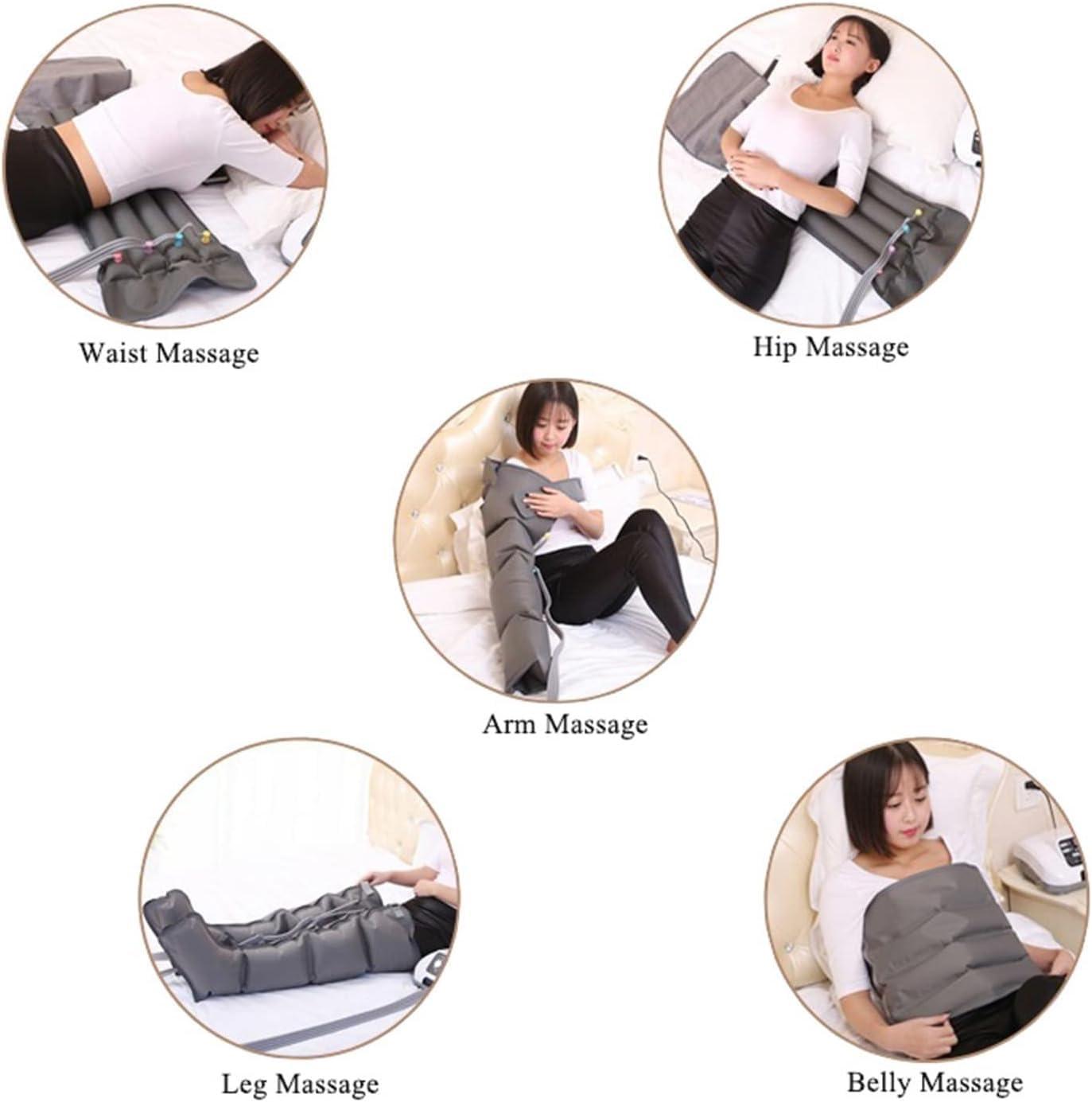 YUNYHAO 6 Chamber Lymph Drainage Leg Massager, Electric Leg Air Compression Massager For Circulation Of Arms Legs Waist, Wrapping Ankles And Calf Massage Machine For Pain Relaxation ( Color : Grey , Size : Ma