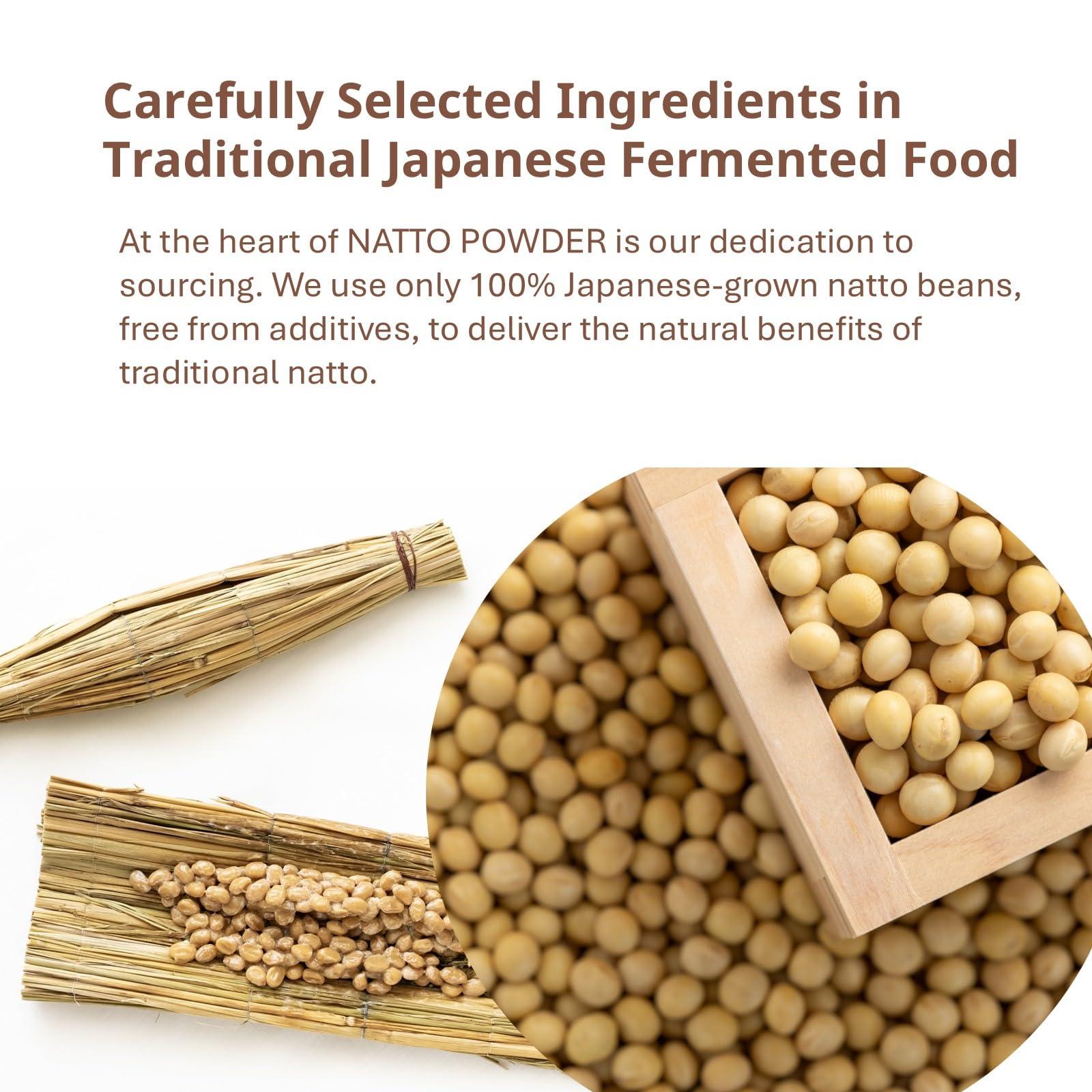 Gochi Premium Natto Powder - 100% Natural Fermented Soybeans with Nattokinase - Japanese Superfood for Gut Health and Immune Support - 45g