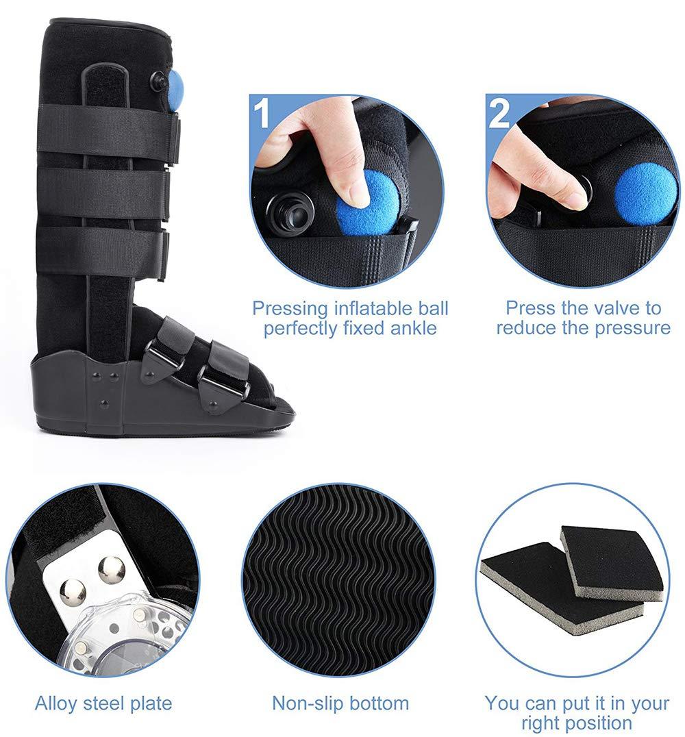 PHASFBJ PHASFBJ Plantar Fasciitis Night Splint, Air Cam Walker Fracture Ankle Foot Stabilizer Boot Orthopedic Sleeping Immobilizer Stretch Boot Adjustable Achilles Tendonitis Brace,M