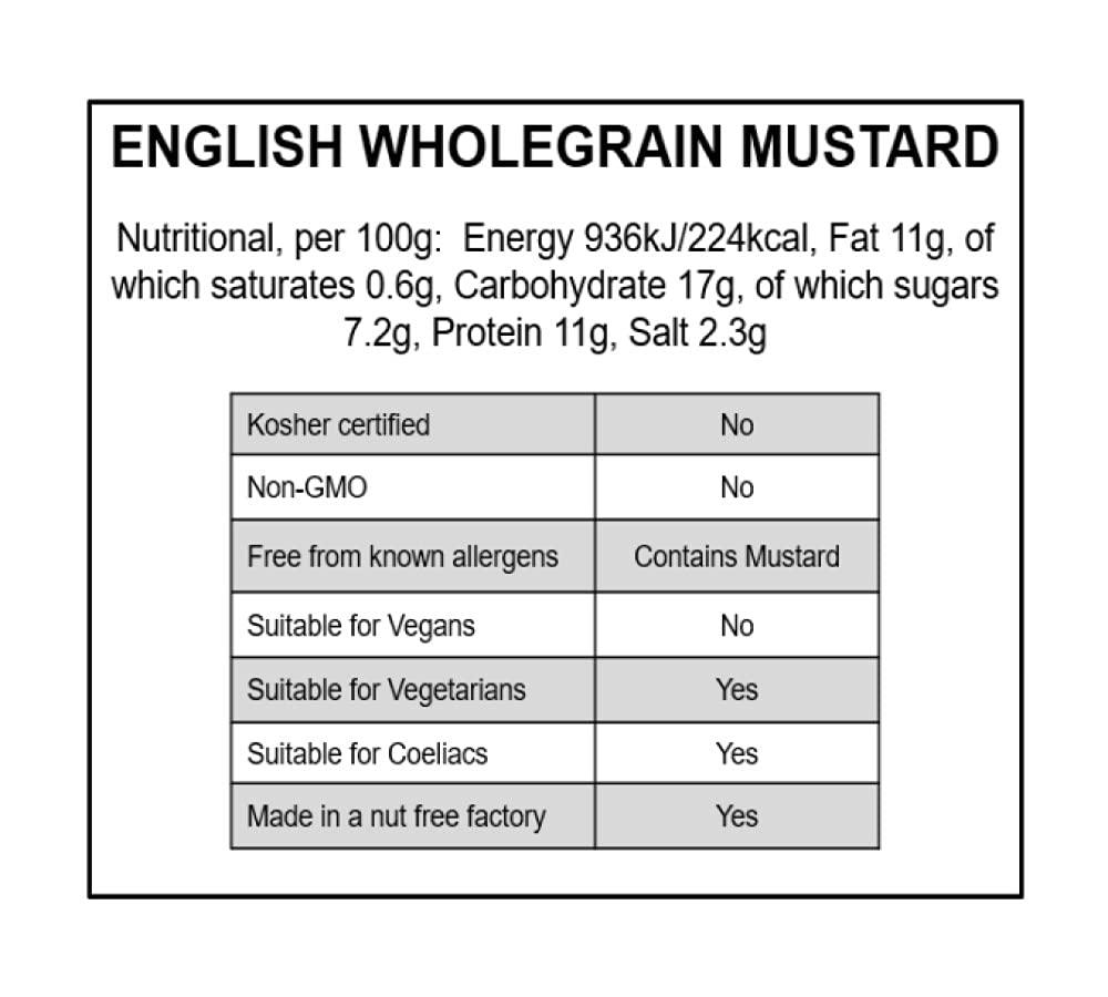 Wilkin & Sons Wilkin & Sons Tiptree English Wholegrain Mustard, Large Case / 72 pack of 38g Mini Glass Jar Portion Pots